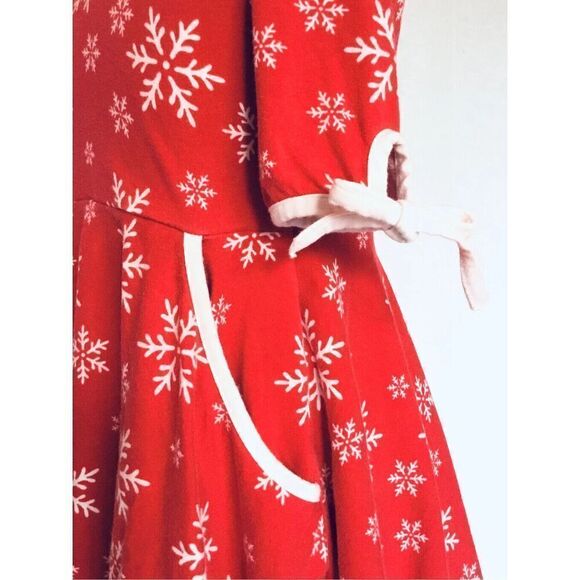 Eleanore Rose Girls 5/6 Red Knit Hadlee Circle Snowflake Dress - Picture 6 of 6